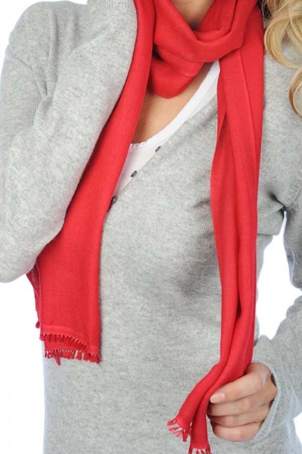 Cashmere & Silk ladies scarves mufflers scarva tango red 170x25cm